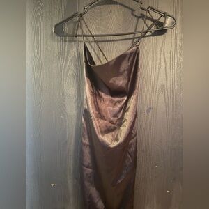 Elegant Black Satin Slip Dress